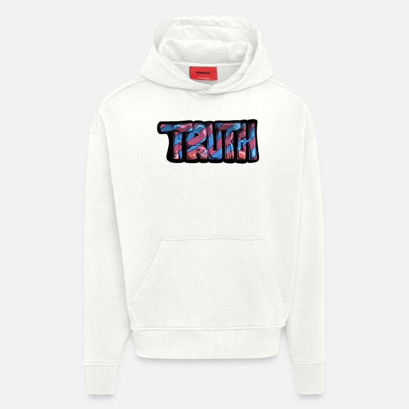 Truth Graff - Sweat à capuche bio épais oversize fabriqué en UE - OFF WHITE