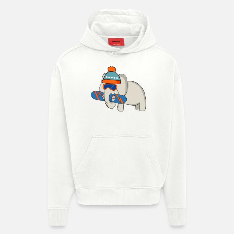 Snowboard - Sweat à capuche bio épais oversize fabriqué en UE - OFF WHITE
