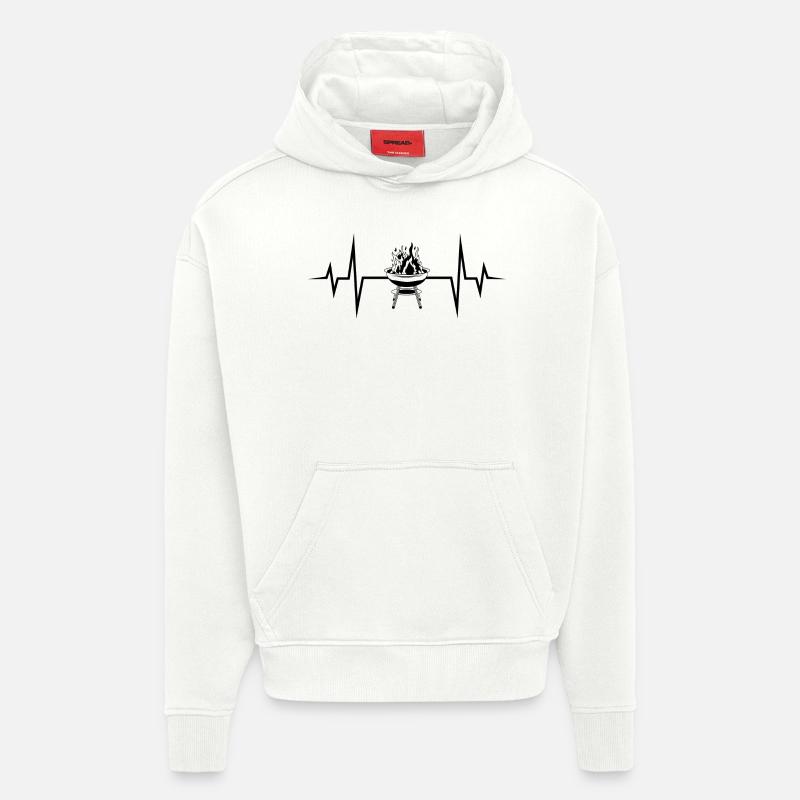 Impulsion de fréquence de cuisson - Sweat à capuche bio épais oversize fabriqué en UE - OFF WHITE
