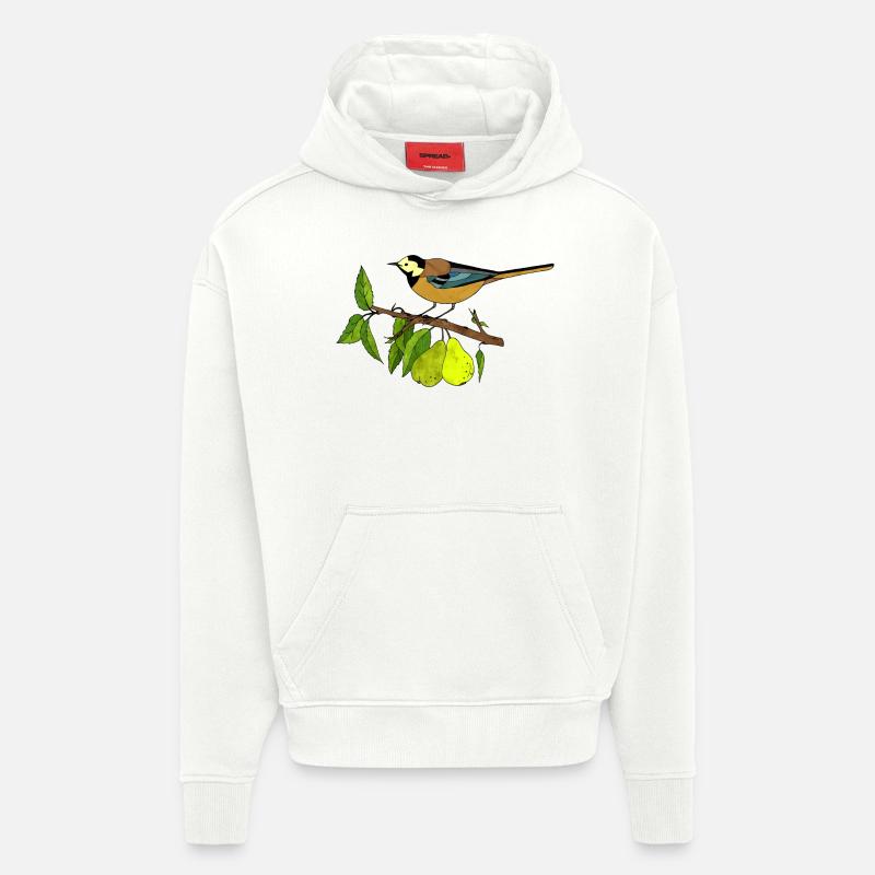 Bunter Vogel - Hoodie- made by SPREAD  - OFF WHITE