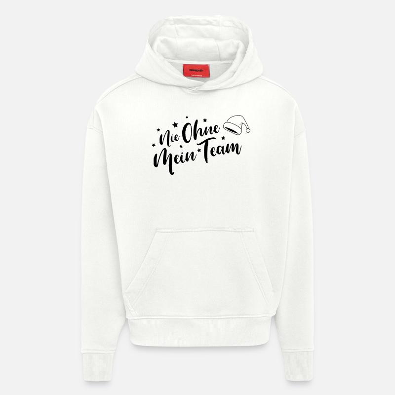 Équipe Noël - Sweat à capuche bio épais oversize fabriqué en UE - OFF WHITE