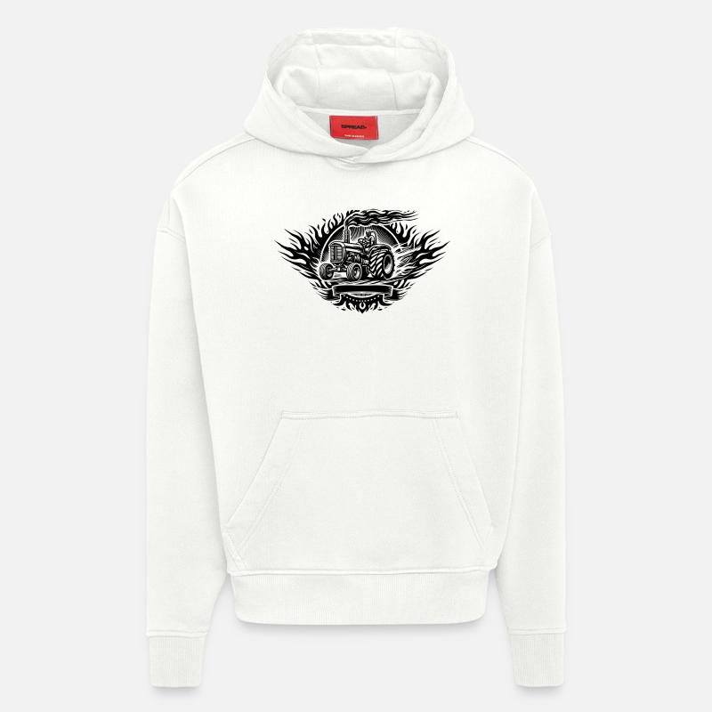 Tractor Pulling Logo - Hoodie- made by SPREAD  - OFF WHITE