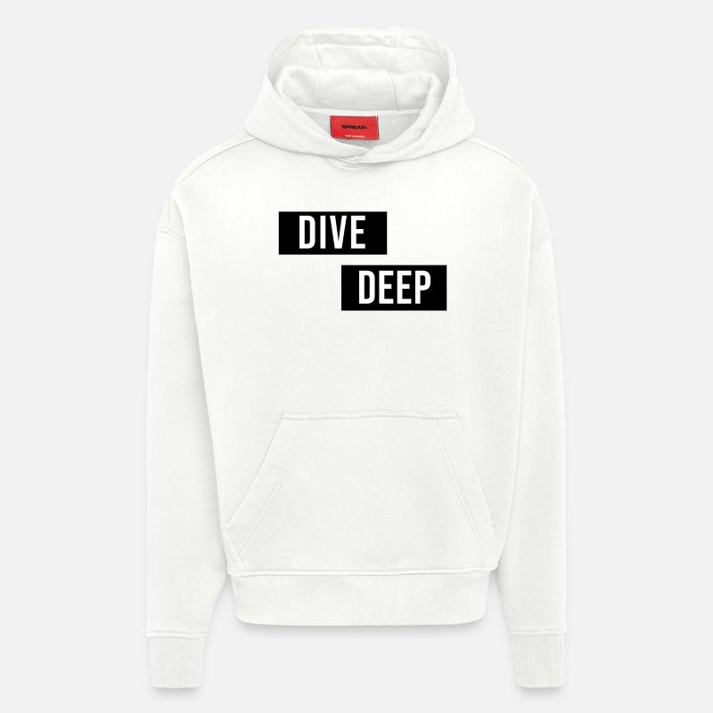 Dive Deep Inspiration - Sweat à capuche bio épais oversize fabriqué en UE - OFF WHITE