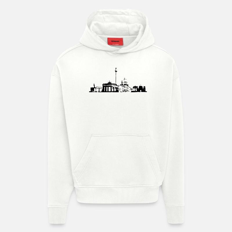 Berlin Skyline - Hoodie- made by SPREAD  - OFF WHITE