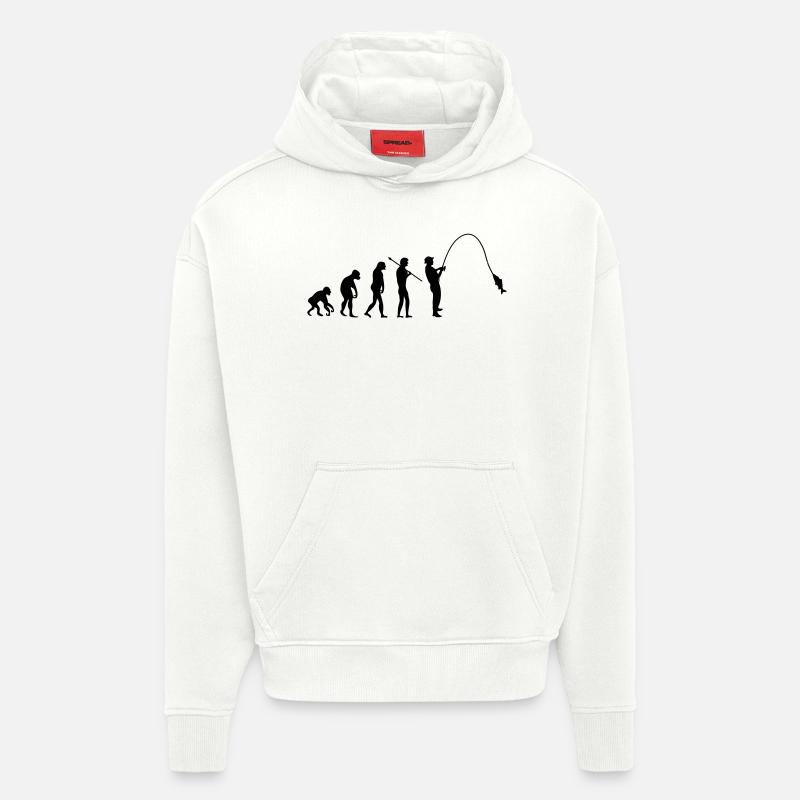 fishing_evolution_001 - Hoodie- made by SPREAD  - OFF WHITE
