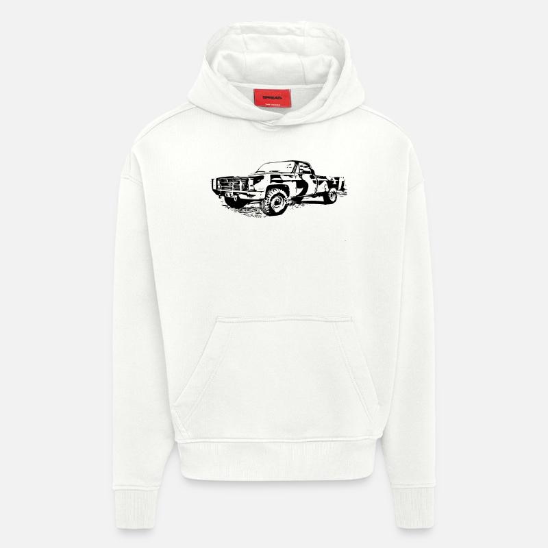 Voiture - Sweat à capuche bio épais oversize fabriqué en UE - OFF WHITE