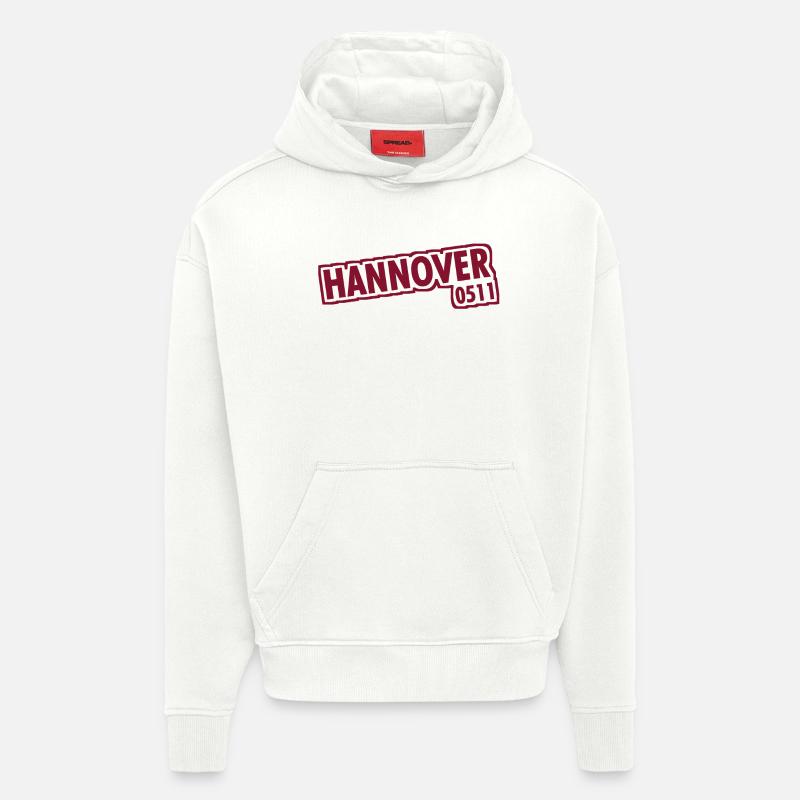 Hanovre - 0511 - Indicatif régional - Basse-Saxe - Sweat à capuche bio épais oversize fabriqué en UE - OFF WHITE