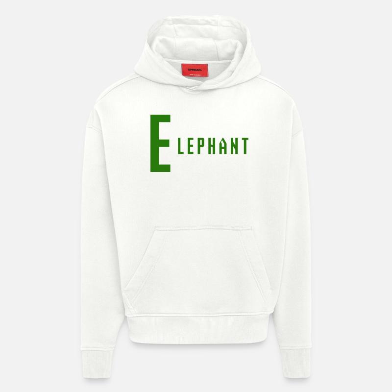 Éléphant - Sweat à capuche bio épais oversize fabriqué en UE - OFF WHITE