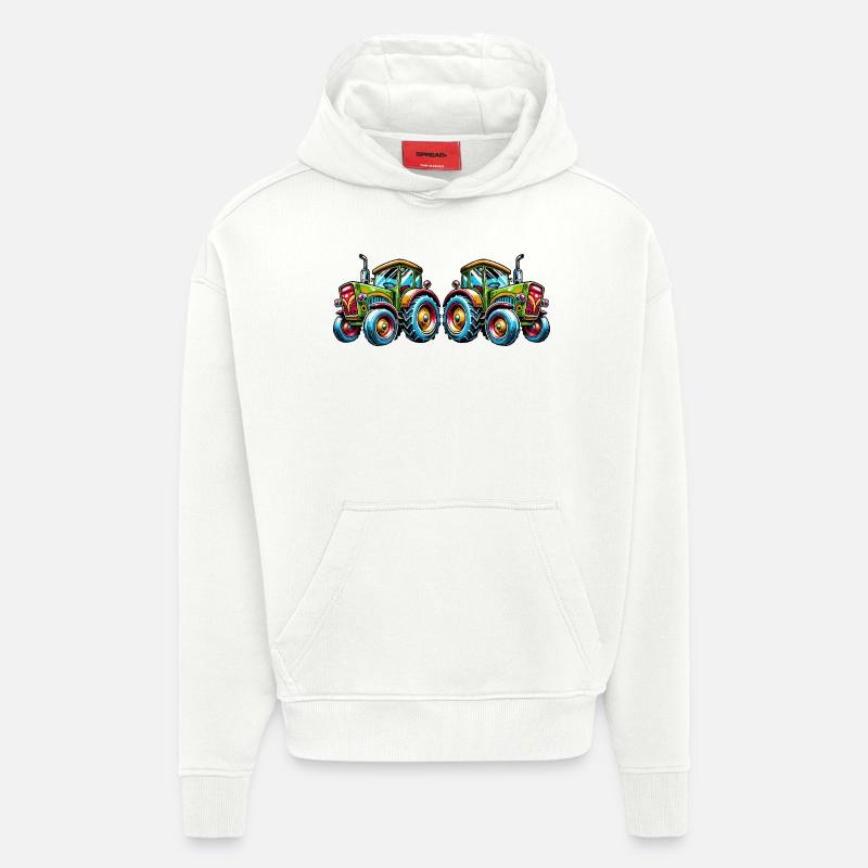 traktor 2 - Hoodie- made by SPREAD  - OFF WHITE