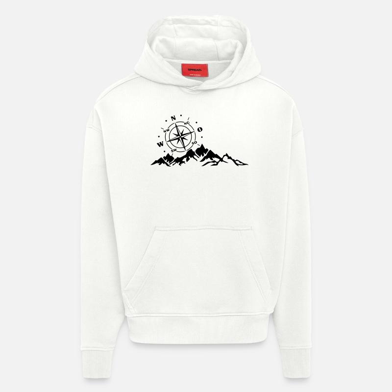 Kompass - Hoodie- made by SPREAD  - OFF WHITE