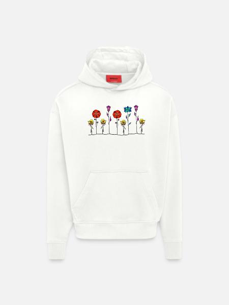 Blumen - Hoodie- made by SPREAD - OFF WHITE