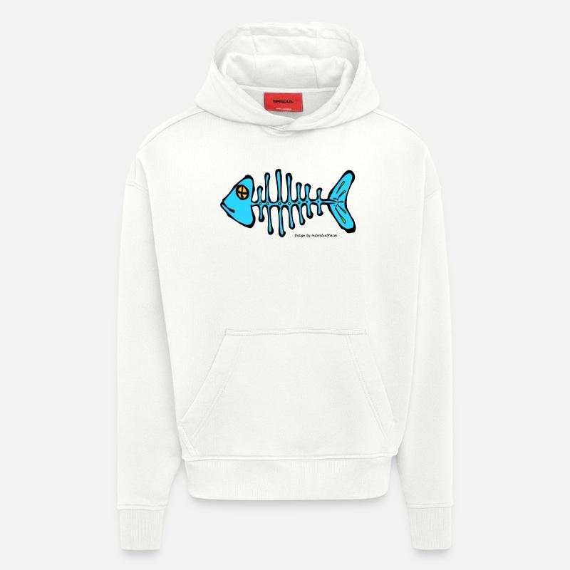 arête de poisson - Sweat à capuche bio épais oversize fabriqué en UE - OFF WHITE