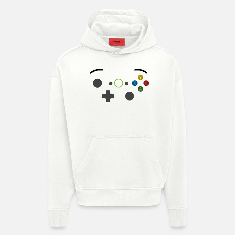 Manette de jeux vidéo 3 - Sweat à capuche bio épais oversize fabriqué en UE - OFF WHITE