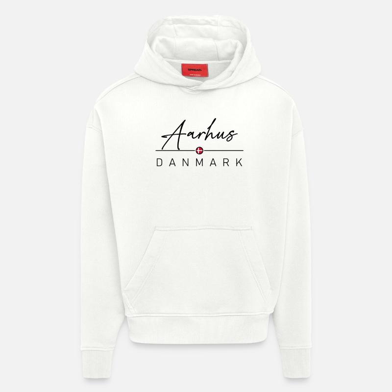 Dänemark - Aarhus - Danemark - Sweat à capuche bio épais oversize fabriqué en UE - OFF WHITE