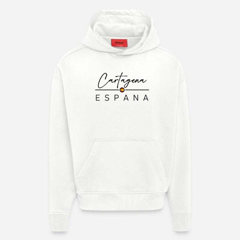 Espagne - Carthagène - Espagne - España - Sweat à capuche bio épais oversize fabriqué en UE - OFF WHITE