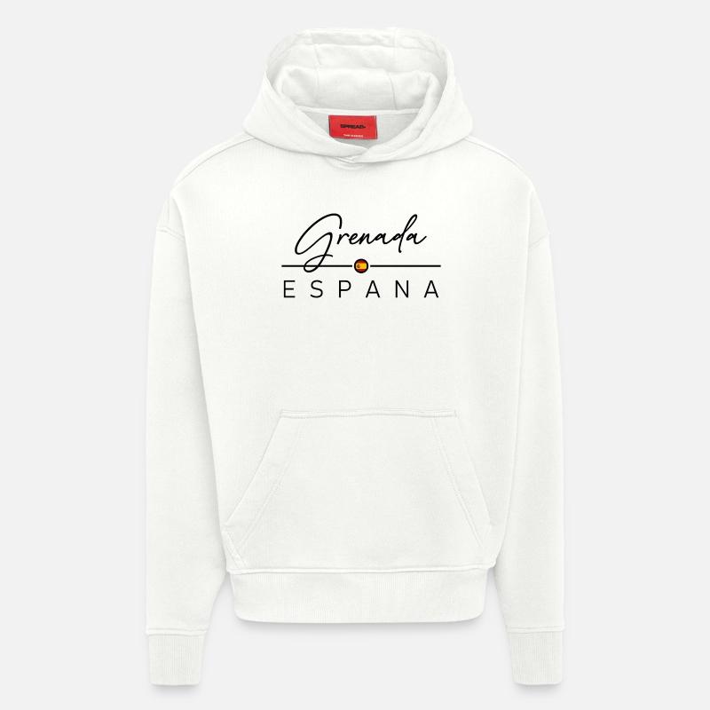 Espagne - Grenade - Espagne - España - Sweat à capuche bio épais oversize fabriqué en UE - OFF WHITE