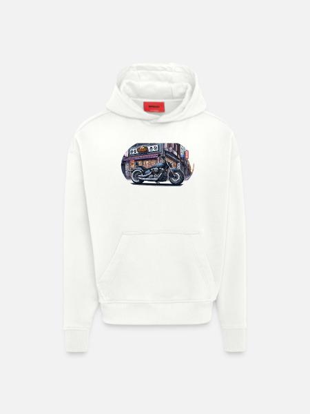 鉄鬼 Tekki Chopper - Hoodie- made by SPREAD - OFF WHITE