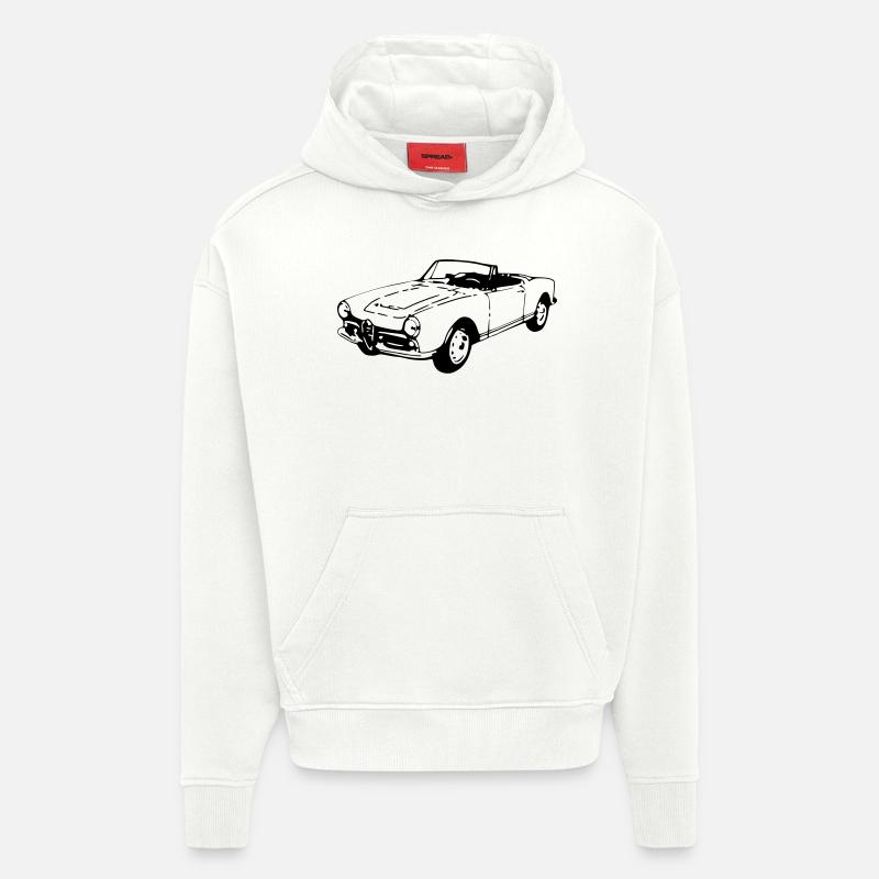 Oldtimer Cabrio (1 Col.) - Sweat à capuche bio épais oversize fabriqué en UE - OFF WHITE