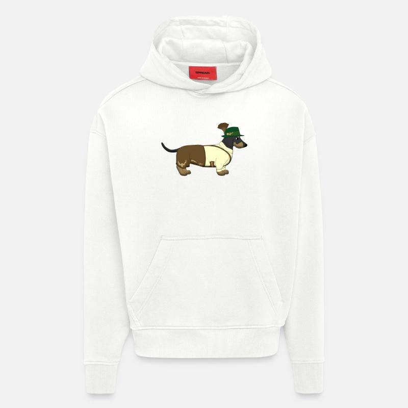 Teckel Bavière - Sweat à capuche bio épais oversize fabriqué en UE - OFF WHITE