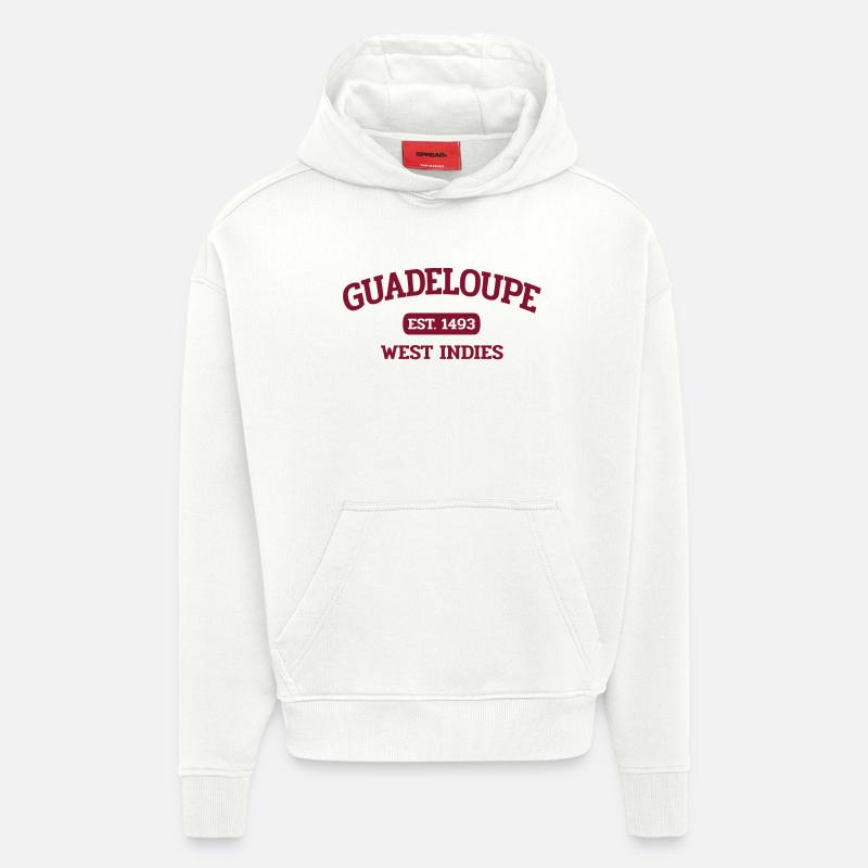 Guadeloupe - Point-à-Pitre - Caraïbes - Antilles - Sweat à capuche bio épais oversize fabriqué en UE - OFF WHITE