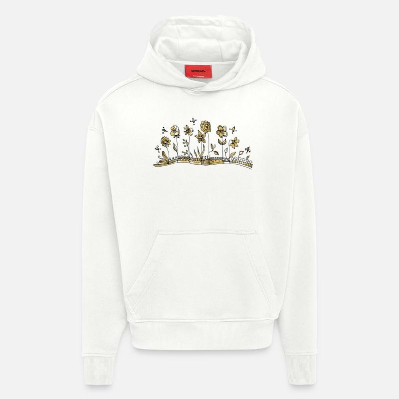 Blumen - Hoodie- made by SPREAD - OFF WHITE