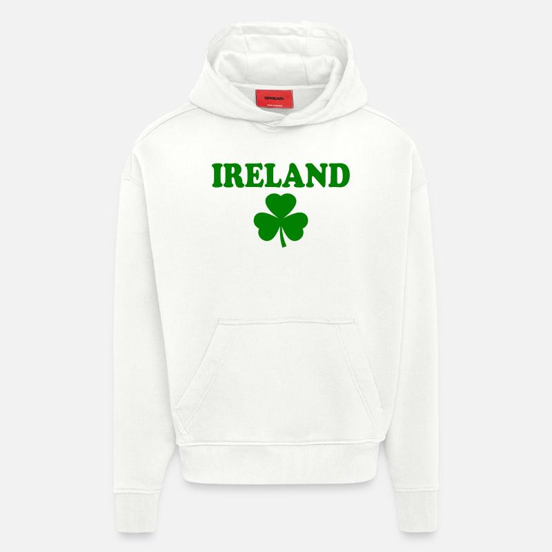 Trèfle d’Irlande Trèfles - Sweat à capuche bio épais oversize fabriqué en UE - OFF WHITE