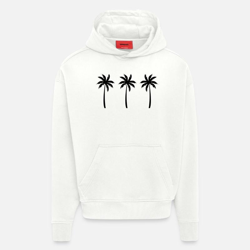Palmier palmier palmier - Sweat à capuche bio épais oversize fabriqué en UE - OFF WHITE