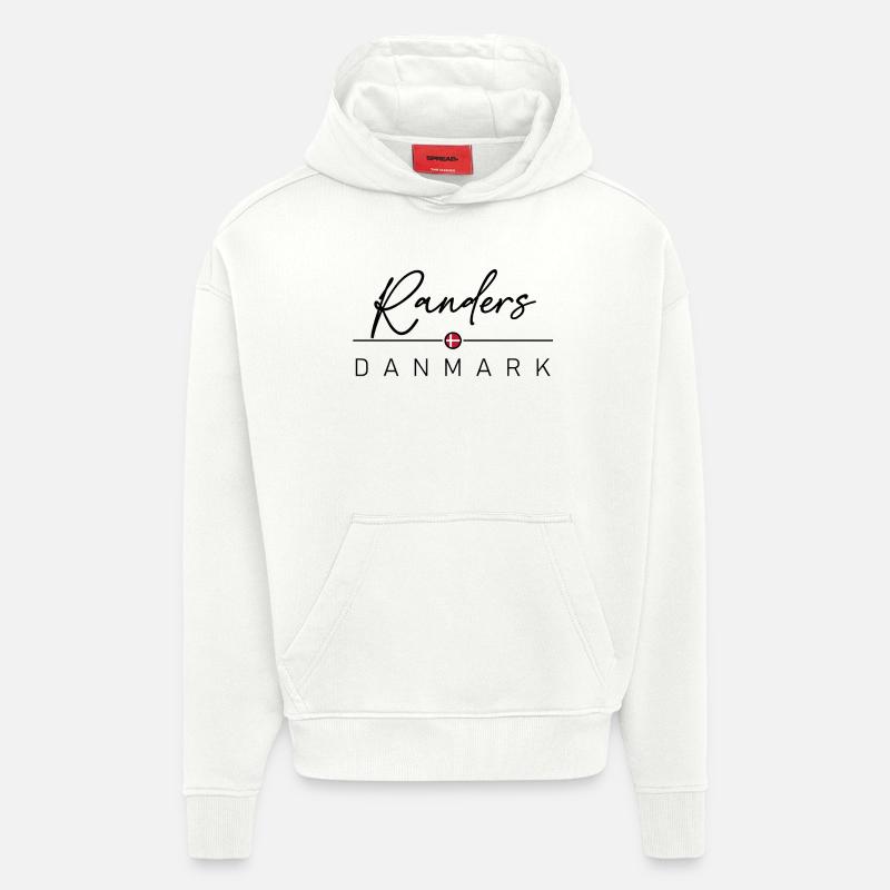 Dänemark - Randers - Danemark - Danemark - Sweat à capuche bio épais oversize fabriqué en UE - OFF WHITE