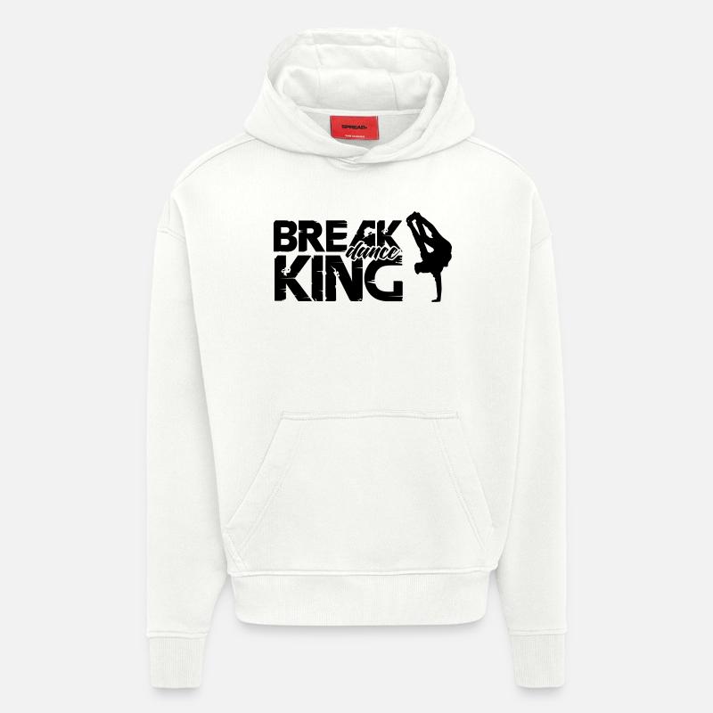 Roi du break dance - Sweat à capuche bio épais oversize fabriqué en UE - OFF WHITE