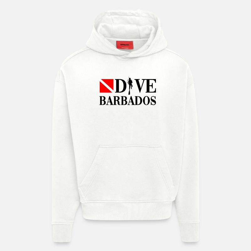 Plongée - Barbade - Plongeurs - Plongée - Antilles - Sweat à capuche bio épais oversize fabriqué en UE - OFF WHITE