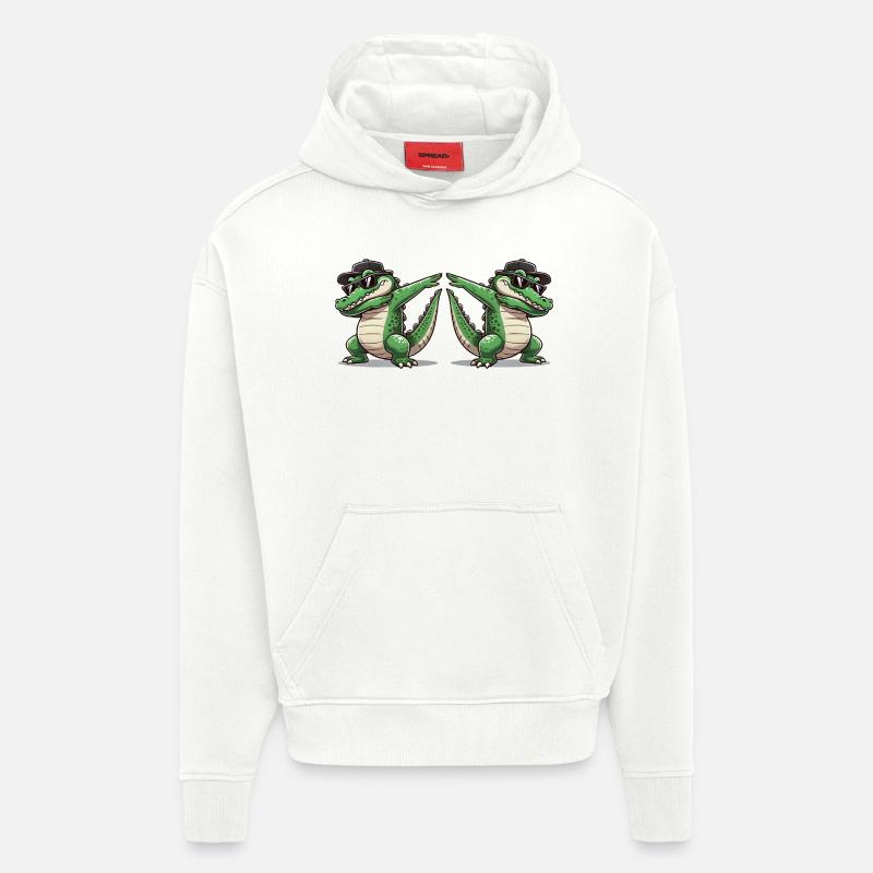 Krokodil Comic Dabbing 2 - Hoodie- made by SPREAD  - OFF WHITE