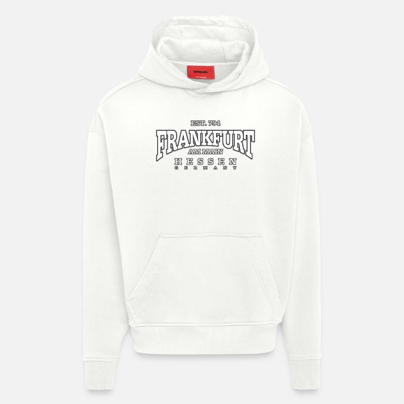Francfort-sur-le-Main (blanc) - Sweat à capuche bio épais oversize fabriqué en UE - OFF WHITE