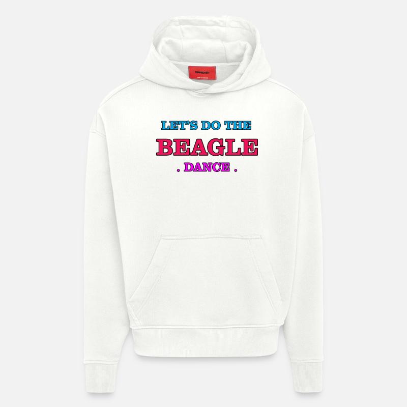 Manger, dormir, marcher, Beagle - Sweat à capuche bio épais oversize fabriqué en UE - OFF WHITE