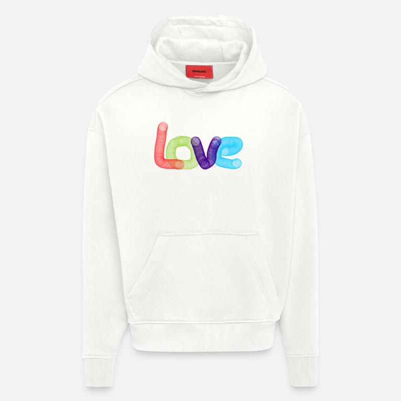 Aimer le design - Sweat à capuche bio épais oversize fabriqué en UE - OFF WHITE