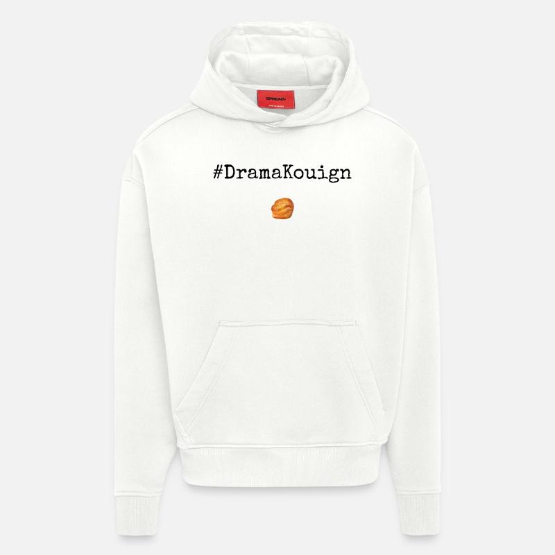 #DramaKouign Blk - Sweat à capuche bio épais oversize fabriqué en UE - OFF WHITE