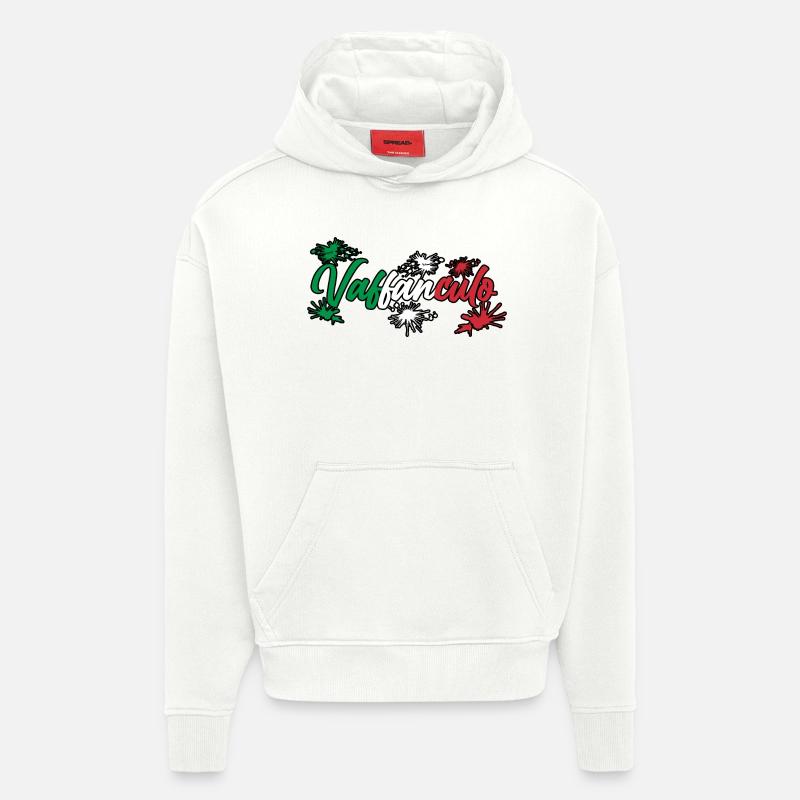 Italie Vaffanculo italien - Sweat à capuche bio épais oversize fabriqué en UE - OFF WHITE