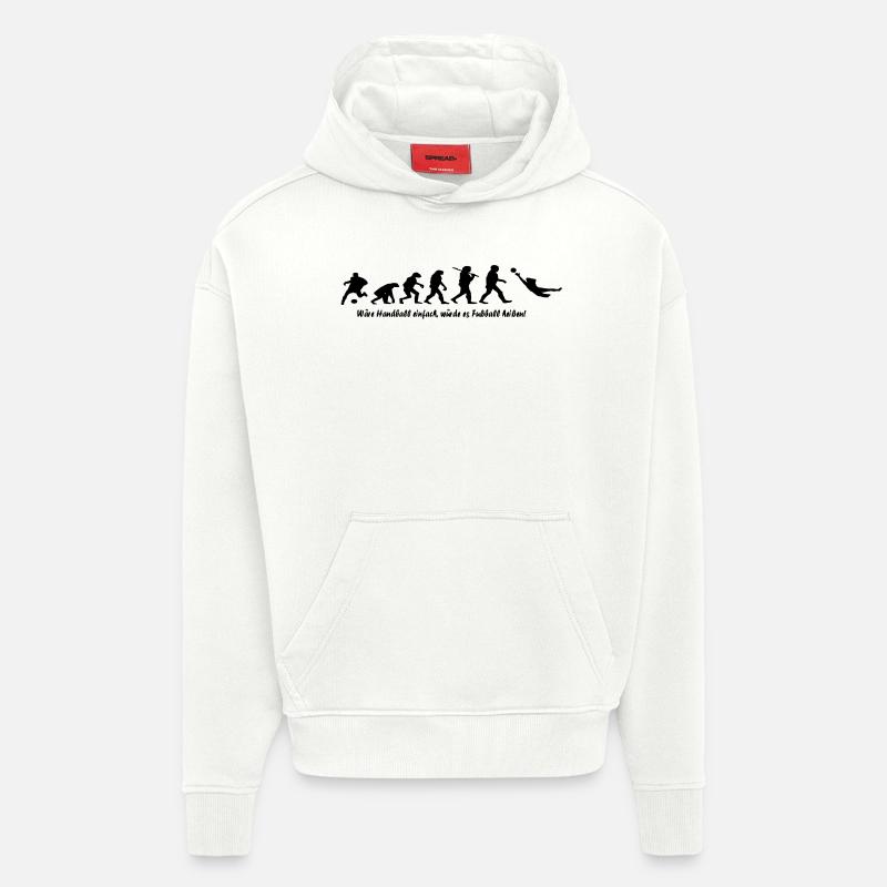 handball_evolution_mit_spruch - Hoodie- made by SPREAD  - OFF WHITE