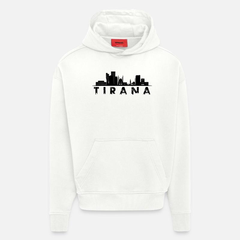 Tirana - Sweat à capuche bio épais oversize fabriqué en UE - OFF WHITE