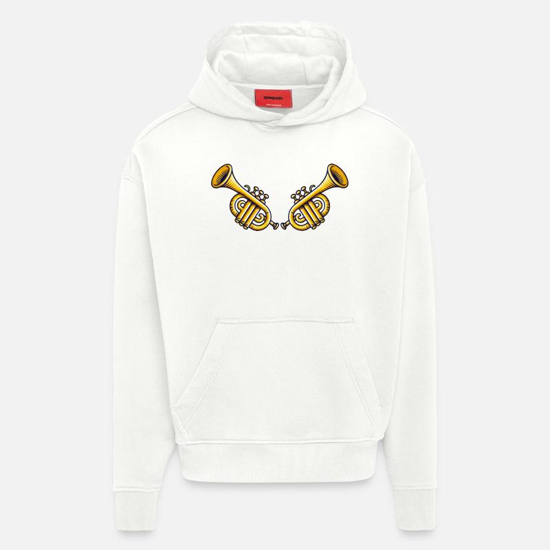 trompette 2 - Sweat à capuche bio épais oversize fabriqué en UE - OFF WHITE