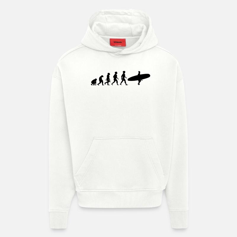 Evolution Surf Surfers surf surf - Sweat à capuche bio épais oversize fabriqué en UE - OFF WHITE