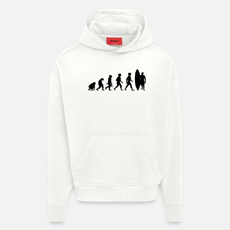 Evolution Surf Surfers surf surf - Sweat à capuche bio épais oversize fabriqué en UE - OFF WHITE
