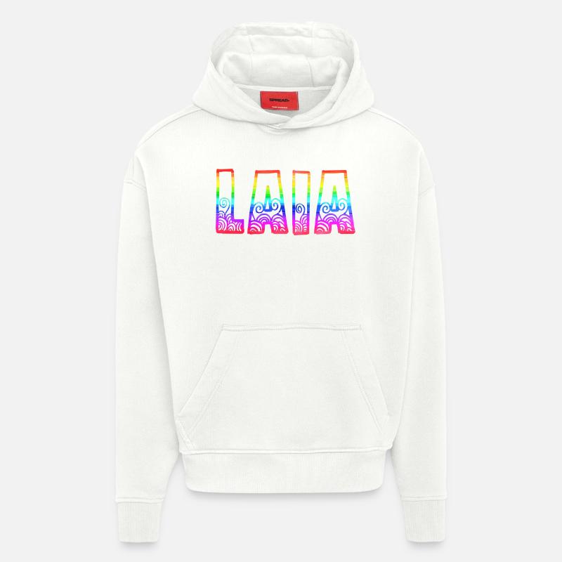 laia rs regenbogen - Hoodie- made by SPREAD  - OFF WHITE