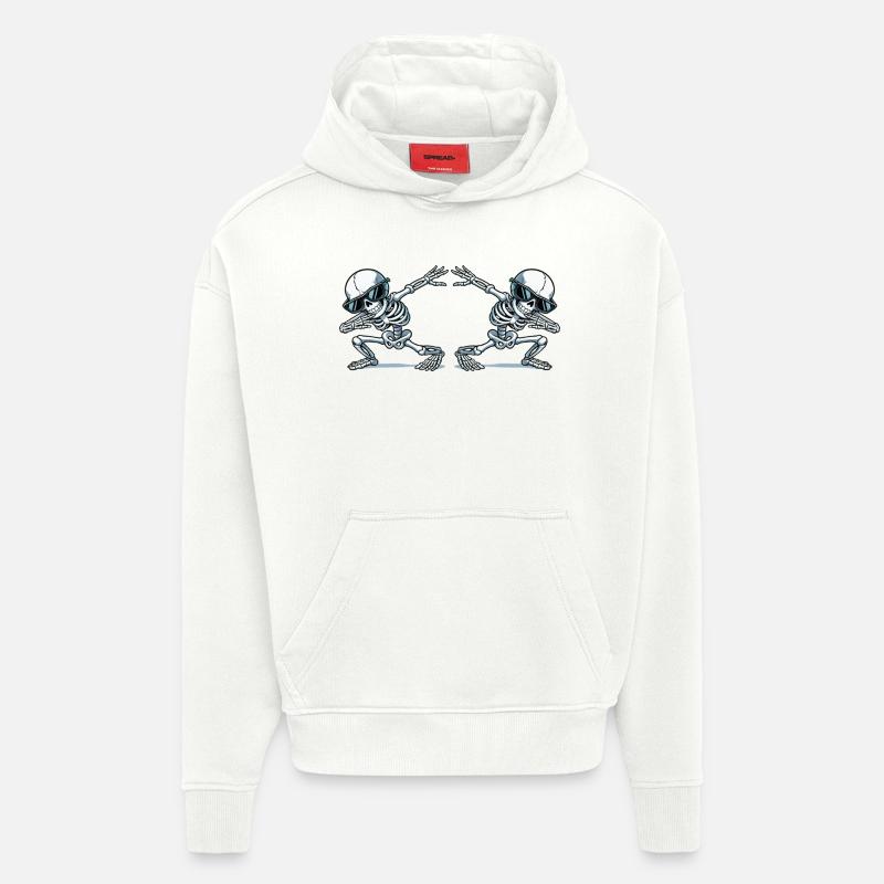 Tamponnage du crâne 2 - Sweat à capuche bio épais oversize fabriqué en UE - OFF WHITE