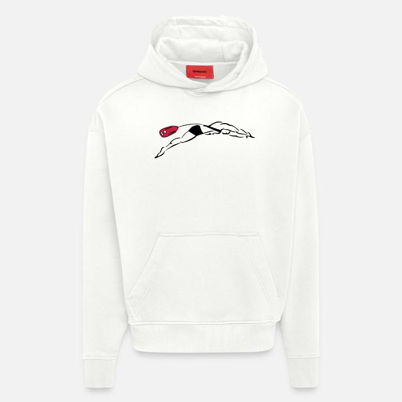 Lifeguard - Sweat à capuche bio épais oversize fabriqué en UE - OFF WHITE