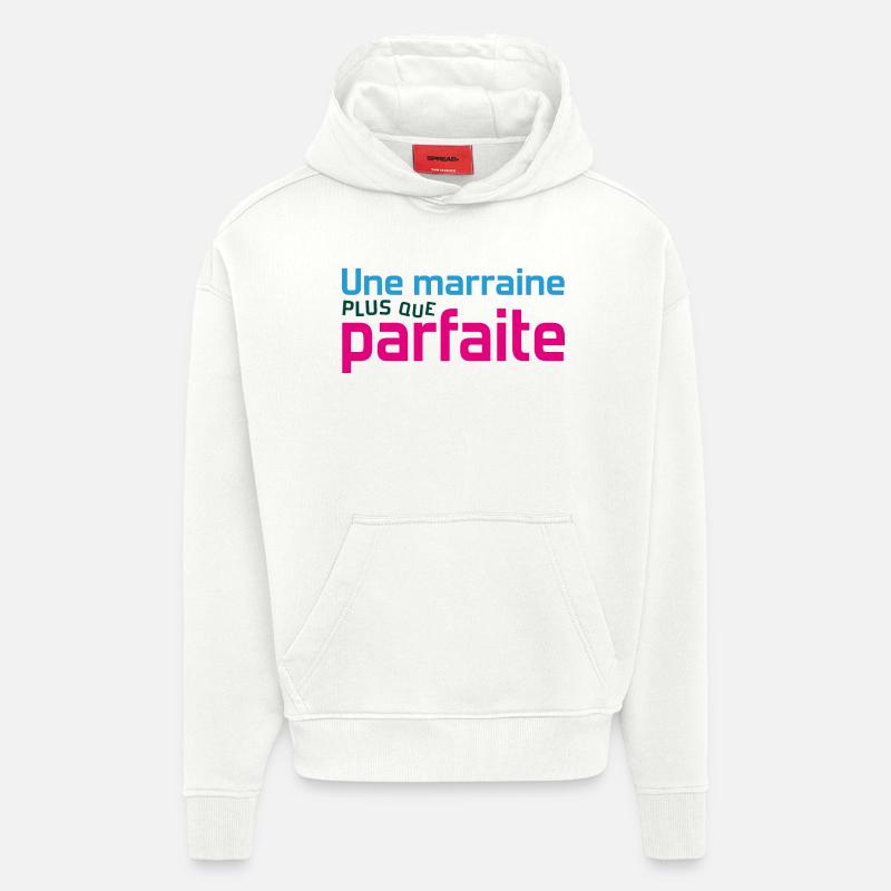 Marraine plus que parfaite - Sweat à capuche bio épais oversize fabriqué en UE - OFF WHITE