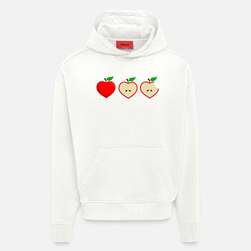 Apfel Apple Herz Set - Sweat à capuche bio épais oversize fabriqué en UE - OFF WHITE