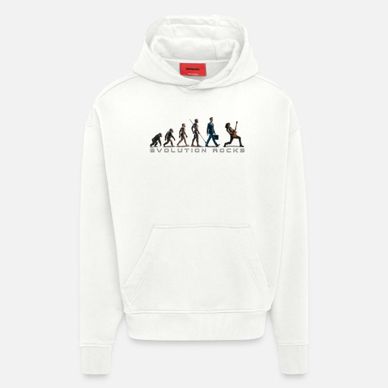 Evolution Guitar Player - Hoodie- made by SPREAD  - OFF WHITE
