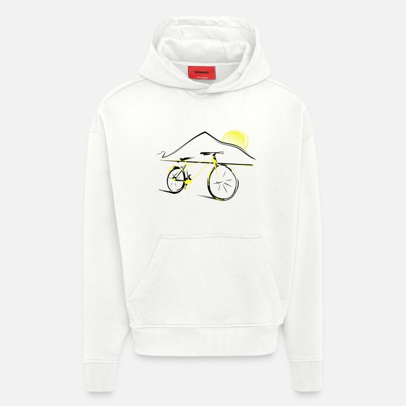 Teide et vélo - Sweat à capuche bio épais oversize fabriqué en UE - OFF WHITE