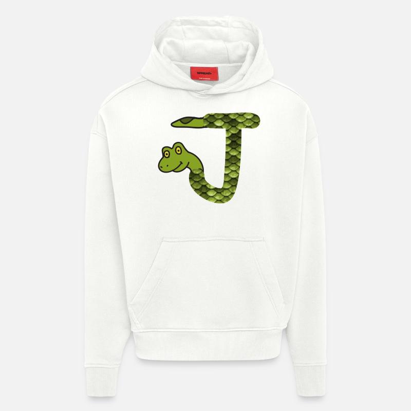 serpent - Sweat à capuche bio épais oversize fabriqué en UE - OFF WHITE