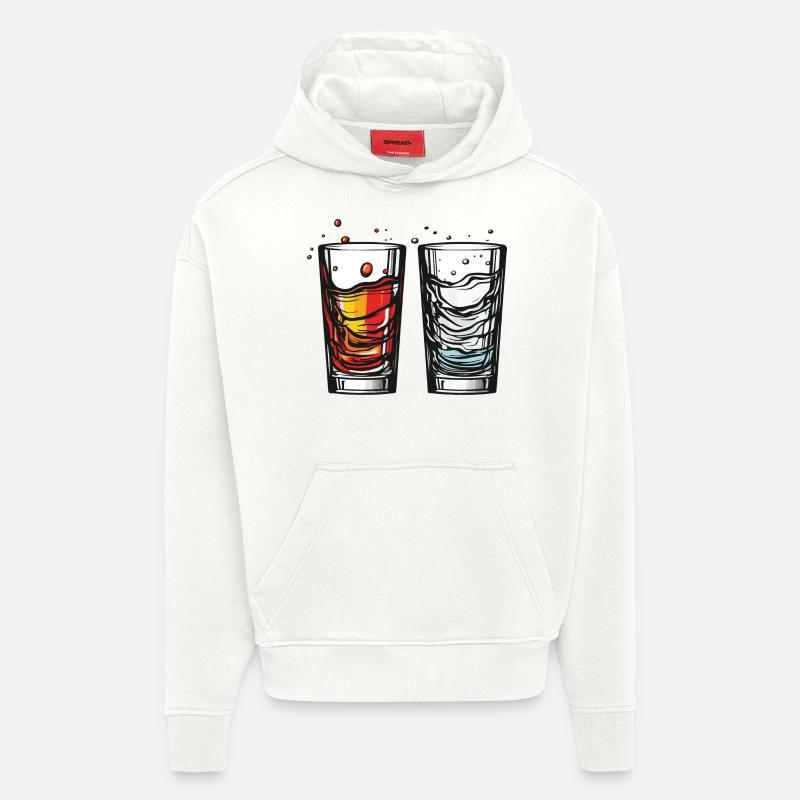 Tequila Glas - Hoodie- made by SPREAD  - OFF WHITE